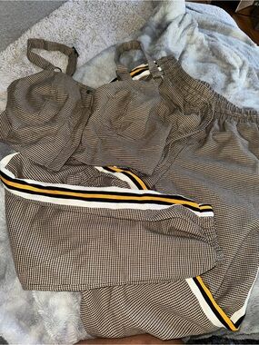 wild fable Houndstooth Two-Piece Set in Brown and Black